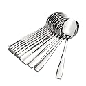 Stainless Steel Spoons Set of 12, Dinner Spoon Length Food Grade Silverware for Home & Kitchen- Mirror Polished, 12 Silver Spoons (A11) (Spoon Set 12 Pcs)