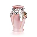 Dletay Personalized Small Urns for Human Ashes Keepsake 2.85 Inches Memorial Mini Cremation Urn for Women Men Aluminum Decorative Funeral Urns - Pink Gold Vein