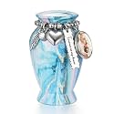 Dletay Personalized Small Urns for Human Ashes Keepsake 2.85 Inch Memorial Mini Cremation Urn for Women Men Aluminum Decorative Funeral Urns - Ocean Blue