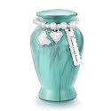 Dletay Small Urns for Human Ashes Keepsake 2.85 Inch Mini Cremation Urns for Mom Dad Aluminum Small Urns for Ashes Mini Keepsake Sharing Urns-Mint Green