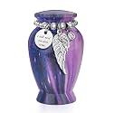 Dletay Small Urns for Human Ashes Keepsake 2.85 Inches Memorial Mini Cremation Urn for Women Men Aluminum Decorative Funeral Urns - Purple Galaxy