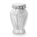 Dletay Small Urns for Human Ashes Keepsake 2.85 Inch Memorial Mini Cremation Urn for Women Men Aluminum Decorative Funeral Urns - Marble White