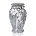 Dletay Small Urns for Human Ashes Keepsake 2.85 Inches Memorial Mini Cremation Urn for Women Men Aluminum Decorative Funeral Urns - Gray Marble