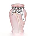 Dletay Small Urns for Human Ashes Keepsake 2.85 Inches Memorial Mini Cremation Urn for Women Men Aluminum Decorative Funeral Urns - Pink Gold Vein