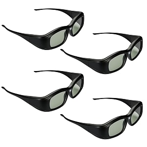 dlp 3d glasses for all brands of dlp full hd 3d projectors  active shutter eyewear for side by side amp over under 3d videos  not for red cyan 3d ready projectors or 3d tvs  pack of 4