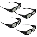 DLP 3D Glasses for All Brands of DLP Full HD 3D Projectors | Active Shutter Eyewear for Side by Side & Over Under 3D Videos | Not for Red Cyan, 3D Ready Projectors or 3D TVs | Pack of 4