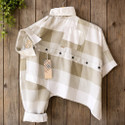 DM FASHION Men Checkered Casual Beige White