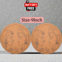 DM SPECIALLY FOR SPECIALIST Premarked Radha Krishna Cutouts for DIY Craft Work Ash Japanese Wood Veneer (22 cm x 22 cm)