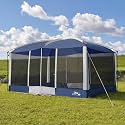 DMH OUTDOORS Screen House Tent 13x9 FT with Netting Mesh &amp; 2 Magnetic Doors