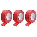 DMiotech 3Pcs 1 inch x 21 Yards Masking Tape Painters Tape Rolls for Crafts, Labeling, DIY Decorative Red