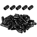 DMiotech 1/4" ID Black Screw Thread Protectors Rubber End Caps Bolt 50Pcs