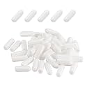 DMiotech 50 Pack 1/8" ID White Screw Thread Protectors Rubber End Caps Bolt Covers for Screw Bolt Furniture Pipe