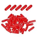 DMiotech 50 Pack 1/8" ID Red Screw Thread Protectors Rubber End Caps Bolt Covers for Screw Bolt Furniture Pipe