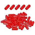 DMiotech 50 Pack 3/16" ID Red Screw Thread Protectors Rubber End Caps Bolt Covers for Screw Bolt Furniture Pipe