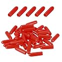 DMiotech 50 Pack 3/32" ID Red Screw Thread Protectors Rubber End Caps Bolt Covers for Screw Bolt Furniture Pipe