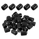 DMiotech 50 Pack 9/16" ID Black Screw Thread Protectors Rubber End Caps Bolt Covers for Screw Bolt Furniture Pipe