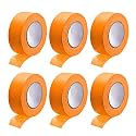 DMiotech 6Pcs 1 inch x 21 Yards Masking Tape Painters Tape Rolls for Crafts, Labeling, DIY Decorative Orange
