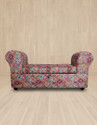 DMK Rajasthani Block Printed 2 Seater diwan sofa with storage Solid Wood Settee