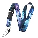 Blue Lanyard ID Badge Holder, with Safe Release Black Buckle & Metal Spring Clip Cool for Guy Adult Teen