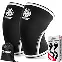 DMoose Fitness Knee Sleeves for Weightlifting with 2 Straps & Gym Bag - 7mm Compression Sleeve for Joint Stability & Squats