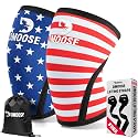 DMoose Fitness Knee Sleeves for Weightlifting with 2 Straps & Gym Bag - 7mm Compression Sleeve for Joint Stability & Squats