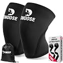 DMoose Fitness Knee Sleeves for Weightlifting with 2 Straps & Gym Bag - 7mm Compression Sleeve for Joint Stability & Squats
