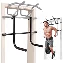 DMoose Fitness Pull Up Bar for Doorway - No Screwing or Slipping, Hanging Pullup &amp; Chin Up Bar for Door Frame - Multi Padded Grips for Strength Training with Installation Guide