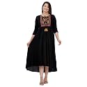 Women39s Rayon Embroidery Work Flared Kurta