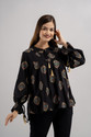 DMP FASHION Party Puff Sleeves Printed Women Multicolor Top