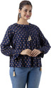DMP FASHION Casual Printed Women Blue Top