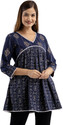 DMP FASHION Casual Printed Women Dark Blue, Brown, White Top