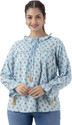 DMP FASHION Casual Printed Women Light Blue Top