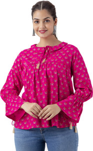 dmp fashion casual printed women pink top