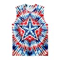 DMPROD Kids Tie Dye Shirt Size 5-14 Years Sleeveless T Shirts Children Tank Tops Hippies Senior Tees for Boys Girls