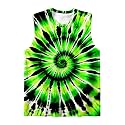 DMPROD Kids Tie Dye Shirt Size 5-14 Years Sleeveless T Shirts Children Tank Tops Hippies Senior Tees for Boys Girls