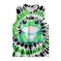 DMPROD Kids Tie Dye Shirt Size 5-14 Years Sleeveless T Shirts Children Tank Tops Hippies Senior Tees for Boys Girls
