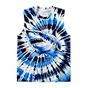 DMPROD Kids Tie Dye Shirt Size 5-14 Years Sleeveless T Shirts Children Tank Tops Hippies Senior Tees for Boys Girls