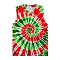 DMPROD Kids Tie Dye Shirt Size 5-14 Years Sleeveless T Shirts Children Tank Tops Hippies Senior Tees for Boys Girls