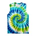 DMPROD Kids Tie Dye Shirt Size 5-14 Years Sleeveless T Shirts Children Tank Tops Hippies Senior Tees for Boys Girls