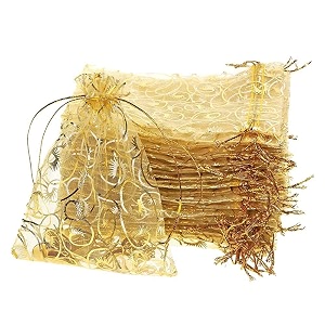 DMS RETAIL Printed Organza Bag PouchesOrganza Return