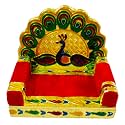 DMS RETAIL Wooden Handcrafted Peacock Sinhasan for