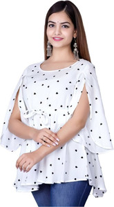 DMT Ethnic Casual Printed Women White Black