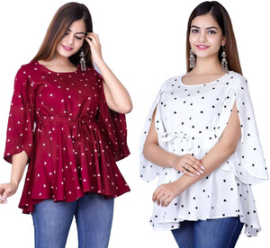 DMT Ethnic Party Self Design Polka Print