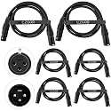 DMX Cable 3.9 ft, 6 Pack Flexible 3 Pin XLR Male Female Cable Wire