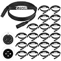DMX Cable 6.5 ft, 20 Pack Flexible 3 Pin Signal XLR Cables Wire