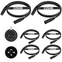 DMX Cable 6.5 ft, 6 Pack Flexible 3 Pin XLR Male Female Cables Wire