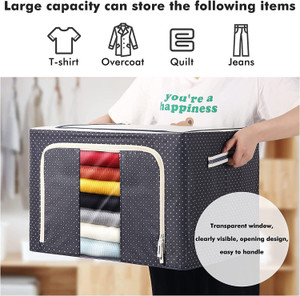 dn brothers storage bag fabric living box - wardrobe organizer storage boxes for clothes with zip dn05 quilt storage box folding wardrobe fabric extra large 66l storage bag dn29