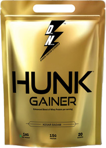 dn with divine nutrition pouch hunk gainer kesar badam 1kgs weight gainersmass gainers