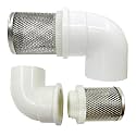 DN15 inch stainless steel filter cover connected to 90 degree elbow 1/2" PVC DN15 water pipe, suction hose strainer used to remove debris and reduce solid entry（1pcs）
