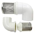 DN20 inch stainless steel filter cover connected to 90 degree elbow 3/4" PVC DN20 water pipe, suction hose strainer used to remove debris and reduce solid entry(1pcs)